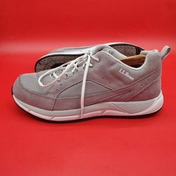 LL Bean Shoes Men's 10M Gray Suede Mesh Comfort Fitness Walking Sneaker - Picture 13 of 16